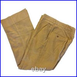 Vtg 70's Men Tan CORDUROY MoD Pants BELL BOTTOM Cords Hippie DISCO Trousers 34