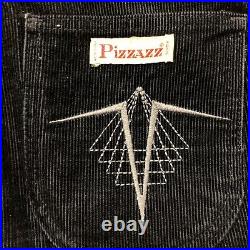 Vtg 70's Pizzazz Women Blue CORDUROY MoD Hippie BELL BOTTOMS Pants DISCO Jeans 8