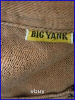Vtg 70s Big Yank Orange Denim Bell Bottoms Jeans Button Closure Womens 28 W 37 L