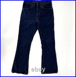 Vtg 70s Levi's 646 Bell Bottom Jeans 646-0217 Orange Tab Raw Denim 28x28