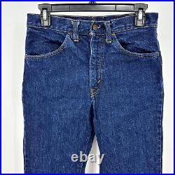 Vtg 70s Levi's 646 Bell Bottom Jeans 646-0217 Orange Tab Raw Denim 28x28