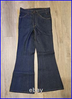 Vtg 70s Levi's 684 Big Bell Bottoms Denim Jeans 30x30 Dark Wash USA Orange Tab