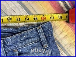 Vtg 70s Levis Faded Jeans Orange Tab Bell Bottom 33x33 Paneled Bareback Western