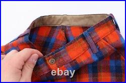 Vtg 70s Rockabilly Womens Size 26 Wool Plaid Flared Bell Bottom Pants Trousers