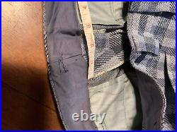 Vtg 70s Tongbuk Blue Plaid Suit 36L Jacket Bell bottom Flare Pants 32x32 5b 2v