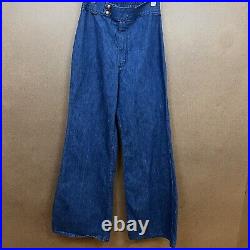 Vtg 70s Wrangler Flare Bellbottom Blue Jeans 25x30
