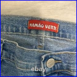 Vtg 90s Y2K Mamao Verde Flare Bell Bottom Jeans Hippie Festival 2000s