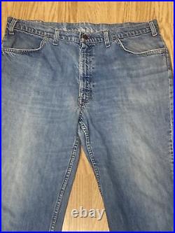 Vtg Levi's Big Bell Bottom Jeans 1970s 38x27 Light Blue Denim Orange Tab